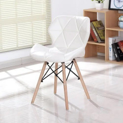 Ghế cafe Eames đệm bọc da tam giác chân gỗ giá rẻ GCF03