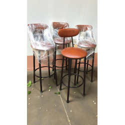 Ghế bar cafe có tựa mặt đệm da chân sắt cố định GB82D 