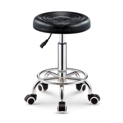 Ghế đôn tròn xoay đệm bọc da có bánh xe di chuyển GCF250 cho cafe, spa, văn phòng