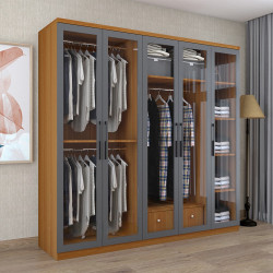 Tủ quần áo khung gỗ cánh kính mở hiện đại TQA01