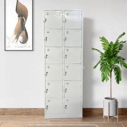 Tủ sắt locker TU986-2KSL 12 ngăn 2 cột hàn liền nguyên chiếc giá rẻ