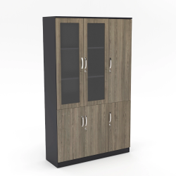 Tủ hồ sơ tài liệu văn phòng cánh kính gỗ giá rẻ TVP03