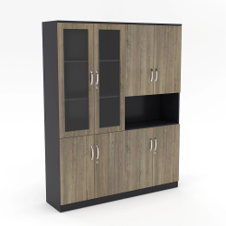 Tủ hồ sơ tài liệu văn phòng gỗ cánh kính hiện đại TVP10