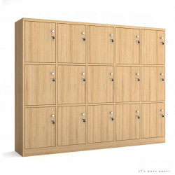 Tủ locker gỗ 15 ngăn để đồ cá nhân hiện đại TLK3-5