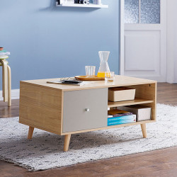 Bàn trà sofa gỗ MDF có ngăn kéo đơn giản nhỏ gọn BT08