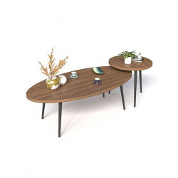 Bộ bàn sofa chân sắt mặt gỗ NT190 BSP231B