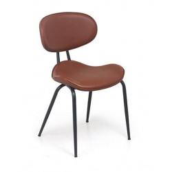 Ghế tựa chân sơn đen đệm PVC viền may NT190 GT231A