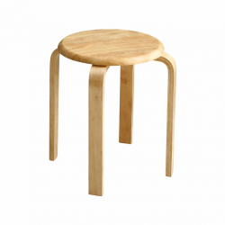 Ghế đôn tròn gỗ tự nhiên chân cong cho cafe, nhà hàng, quán ăn DCC01