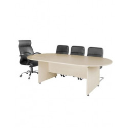 Bàn họp Oval gỗ MFC 2.4m NT190 BH24-CG