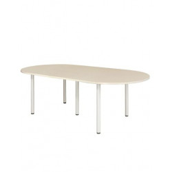 Bàn họp Oval chân sắt mặt gỗ 2.4m NT190 BH24-CT