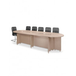Bàn họp Oval gỗ MFC 3.8m NT190 BH38-CG