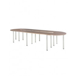 Bàn họp Oval chân sắt mặt gỗ MFC 3.8m NT190 BH38-CT