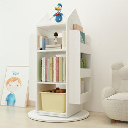 Giá kệ sách gỗ xoay 360 độ hình ngôi nhà cho bé KGX10