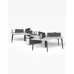 Cụm bàn làm việc 6 chỗ ngồi kèm hộc NT190 1910BLC3-2H