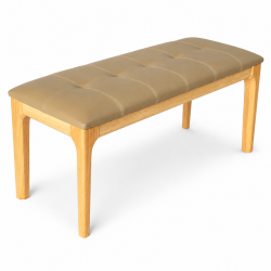 Ghế ăn cafe băng dài Bench mặt đệm gỗ tự nhiên