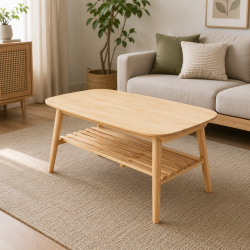 Bàn sofa 2 tầng gấp gọn gỗ tự nhiên BSF02