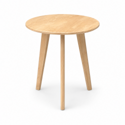 Bàn cafe tròn gỗ tự nhiên 3 chân vát D60cm BCF09