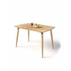 Bàn ăn chân gỗ mặt gỗ cao su NT190 BA03-G