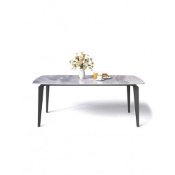 Bàn ăn chân sắt mặt đá ceramic NT190 BA04-D