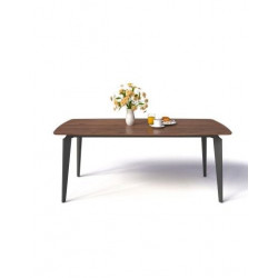 Bàn ăn chân sắt mặt gỗ plywood phủ melamine NT190 BA04-P18