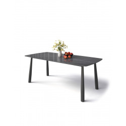 Bàn ăn chân sắt mặt đá ceramic NT190 BA05-D