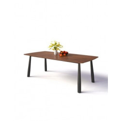 Bàn ăn chân sắt mặt gỗ plywood phủ melamine NT190 BA05-P18