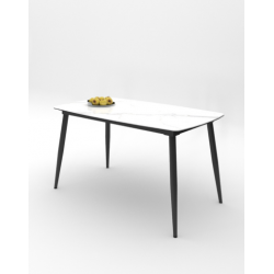 Bàn ăn chân sắt mặt đá ceramic 1m4 NT190 242BA14