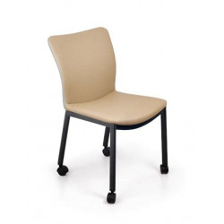 Ghế ăn cafe tựa bọc da PVC, chân sơn có bánh xe NT190 GT2317B