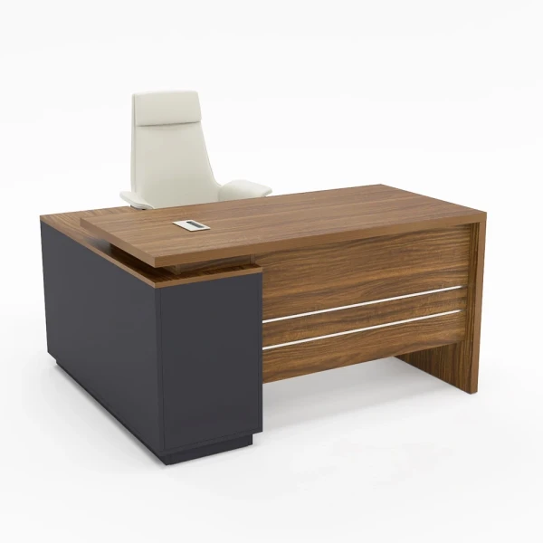 Bàn giám đốc gỗ MDF 1m4 chữ L hiện đại BGD01