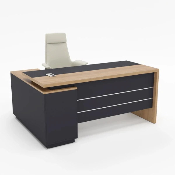 Bàn giám đốc gỗ MDF 1m6 chữ L sang trọng BGD02