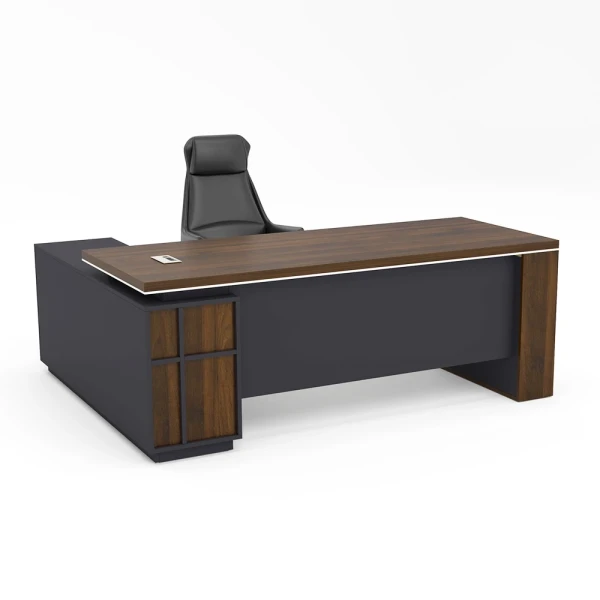 Bàn lãnh đạo chữ L 2m gỗ MDF đơn giản đẹp BGD15