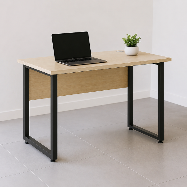 Bàn làm việc chân sắt mặt gỗ có yếm lửng giá rẻ BCU1260Y