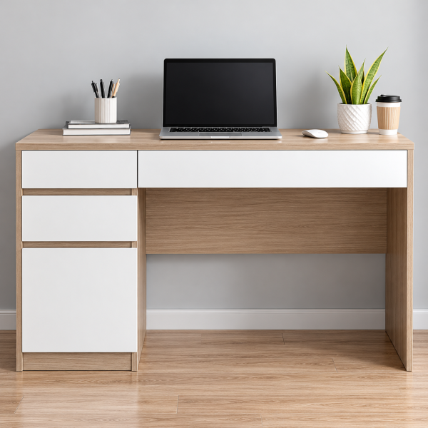 Bàn học làm việc gỗ công nghiệp hộc liền sát đất BLV01
